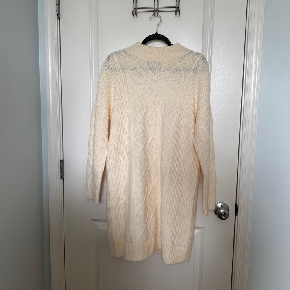 LOFT Knit Sweater Dress Cream White Size Large